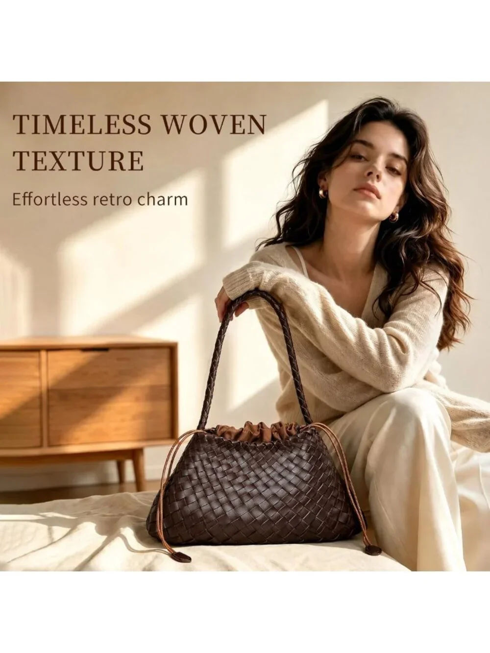 Woven Hobo Shoulder Bag for Women | Chic Tote Handbag | Stylish Underarm Purse